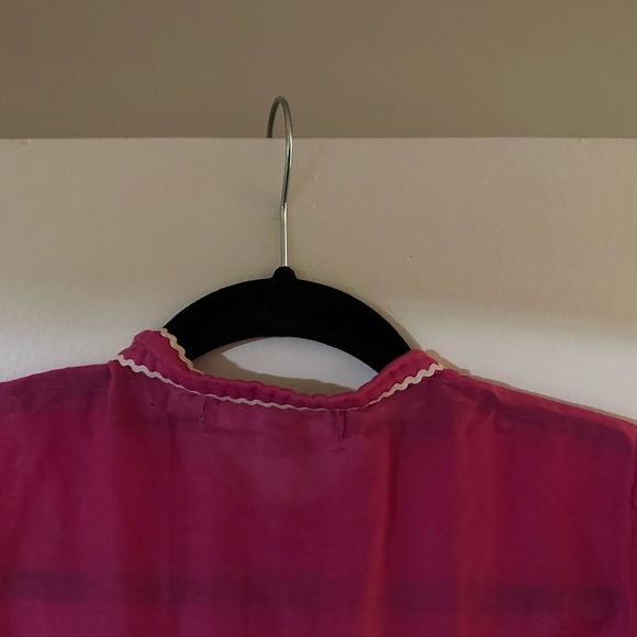 " MM Couture" Women's Medium Pink Button Up Blouse 35% Silk - Picture 7 of 9